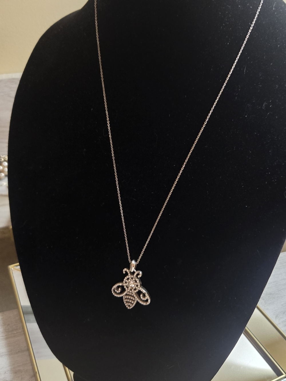 Brighton Illumina Bee- Silvertone Bee Pendant Necklace